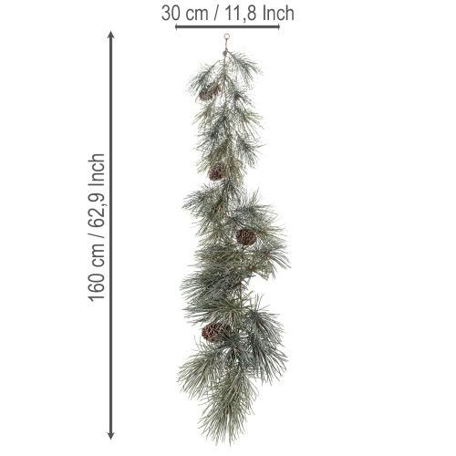 Artificial Pine Garland with Cones, 180cm, Green and Brown, Indoor Use | Floristik24.co.uk