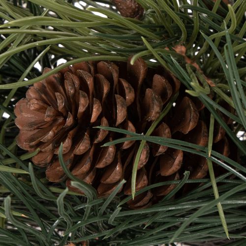 Artificial Pine Branch Wreath with Cones 60 cm Green | Floristik24.co.uk