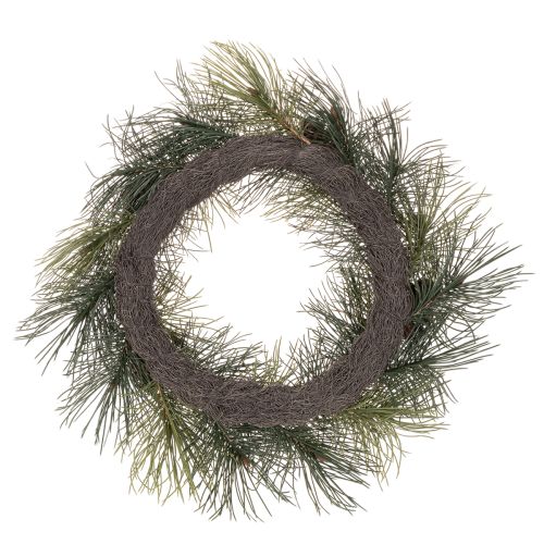 Artificial Pine Branch Wreath with Cones 60 cm Green | Floristik24.co.uk