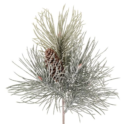 Artificial Pine Branch with Cones and Snow Effect, 40cm