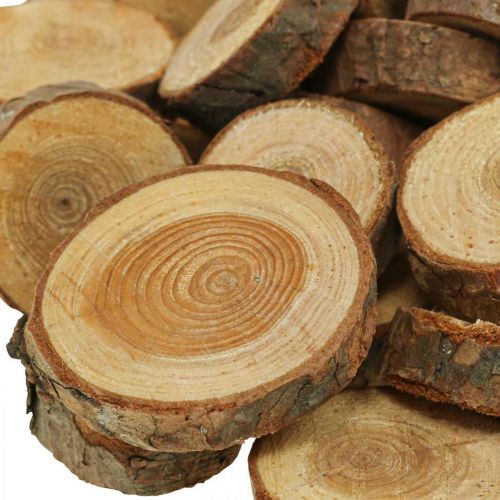 Product Wooden discs deco sprinkles wood pine round Ø2-3cm 500g