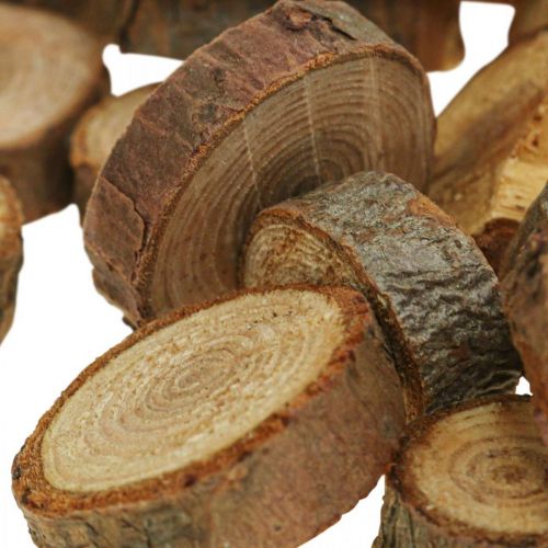 Floristik24 Wooden discs deco sprinkles wood pine round Ø3-4cm 500g