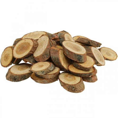 Wooden discs deco sprinkles wood pine oval Ø4-5cm 500g