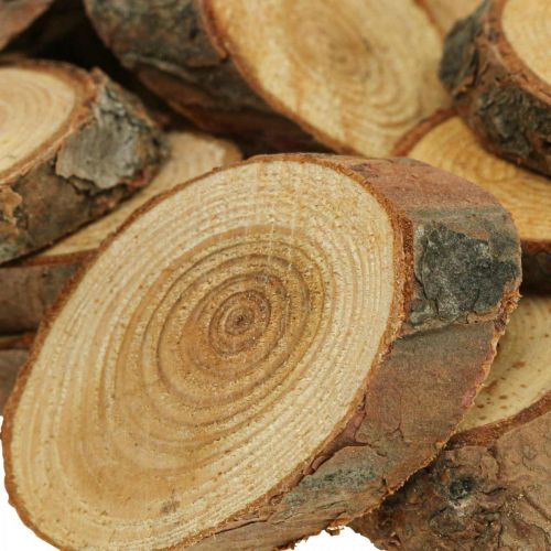 Product Wooden discs deco sprinkles wood pine oval Ø4-5cm 500g