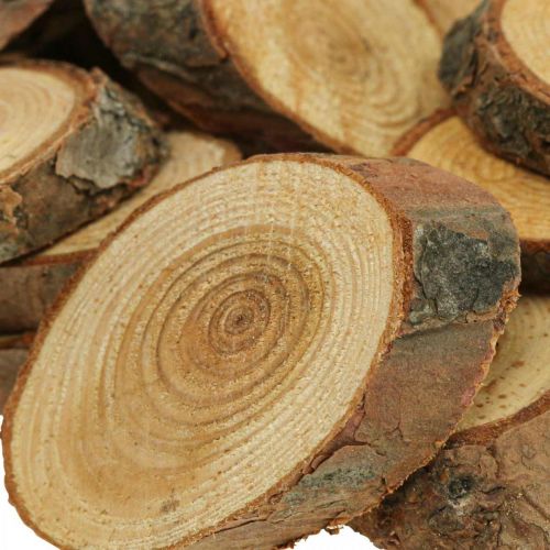Floristik24 Wooden discs deco sprinkles wood pine oval Ø4-5cm 500g