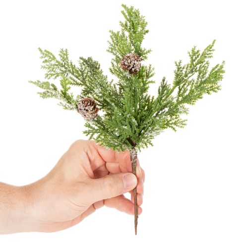 Künstlicher Pine Spray mit Schneebedeckten Zapfen 28cm, Set aus 6 | Floristik24.co.uk