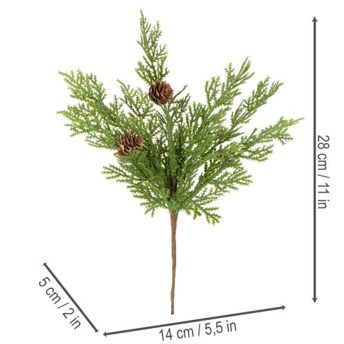 Artificial Pine Branches with Pinecones, 28cm, Set of 6 | Floristik24.co.uk