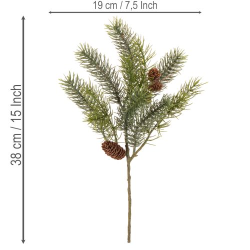 Artificial Christmas branch, decorative branch with pine cones | Floristik24.co.uk