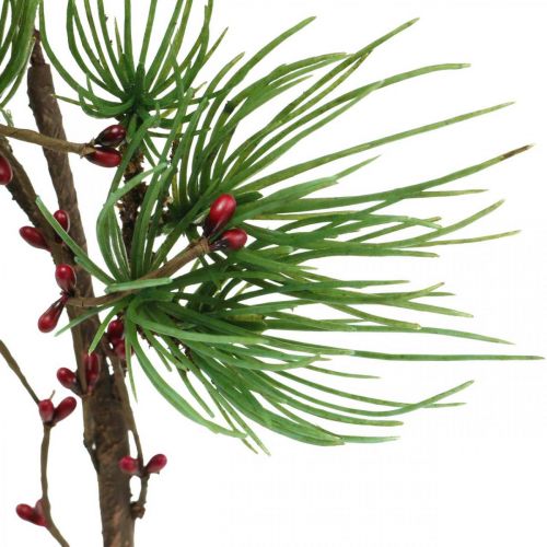 Product Decorative branch Artificial pine branch with berries green, red 58cm