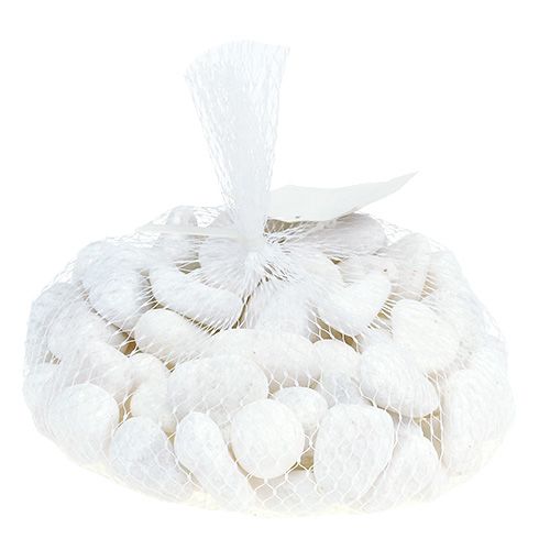 Floristik24 Pebbles in the net White 2.5cm - 4cm 1kg