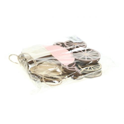 Floristik24 Decoration to hang Pram Pink / Blue 16,5cm x 15cm 6pcs