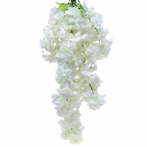 Cherry blossom branch with 5 branches white artificial 75cm
