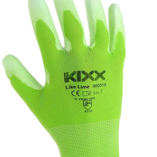 Product Kixx garden gloves size 7 light green, lime