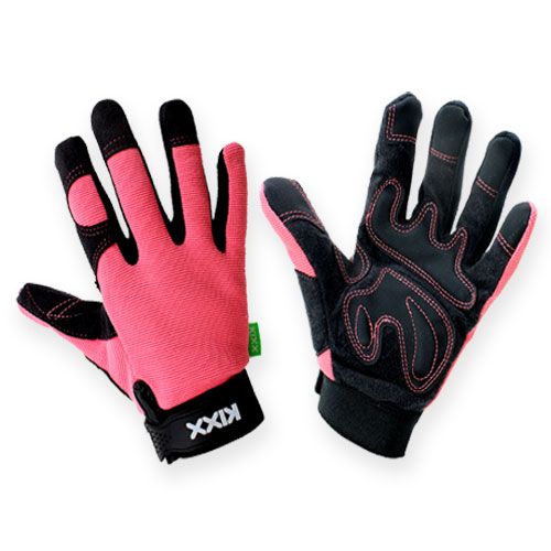 Floristik24 Kixx synthetic gloves size 8 pink, black