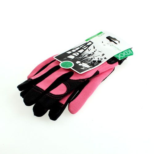 Floristik24 Kixx synthetic gloves size 8 pink, black