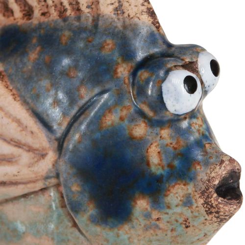 Floristik24 Small Fishes Funny Ceramic Decoration Blue Assorted 6-9cm 4 Pcs