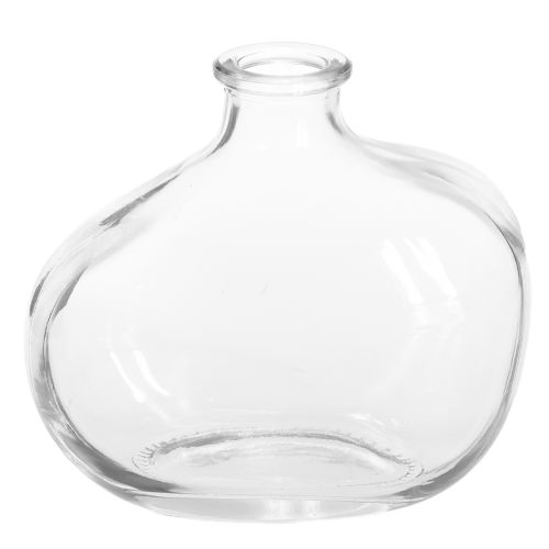 Small glass vase, modern mini vase, clear glass 11×6×10cm