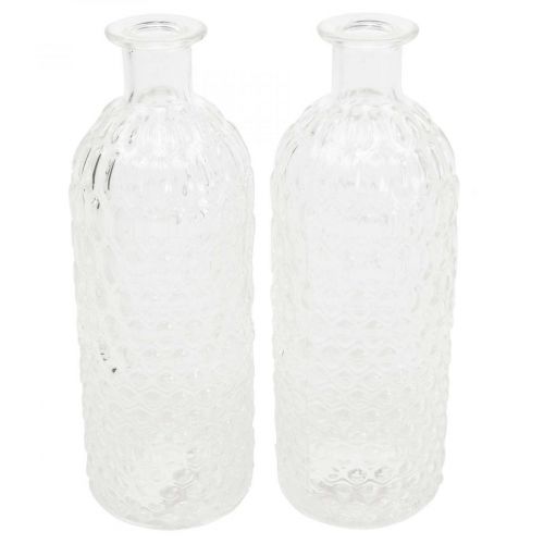 Floristik24 Small glass vase vase honeycomb look decorative vase glass H20cm 6pcs