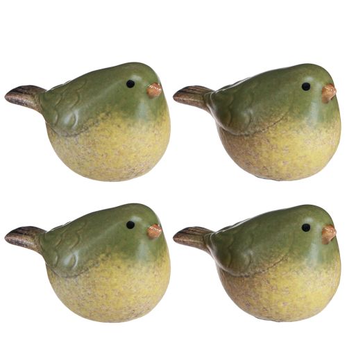 Product Small Ceramic Bird Ceramic Decoration Spring Green 8.5cm 4 pcs