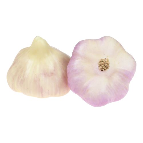 Product Artificial vegetables decoration garlic pink, white Ø6.5cm 2pcs