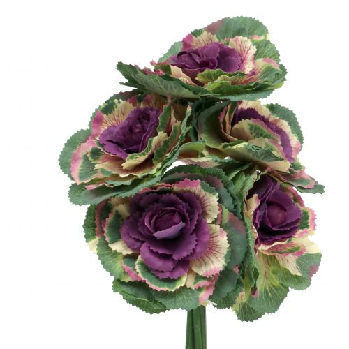 Floristik24 Artificial cabbage purple, green 25cm 6pcs
