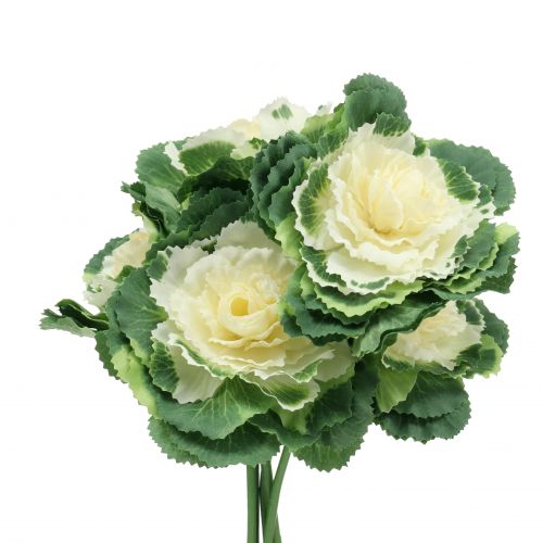 Floristik24 Artificial cabbage white, green 25cm 6pcs