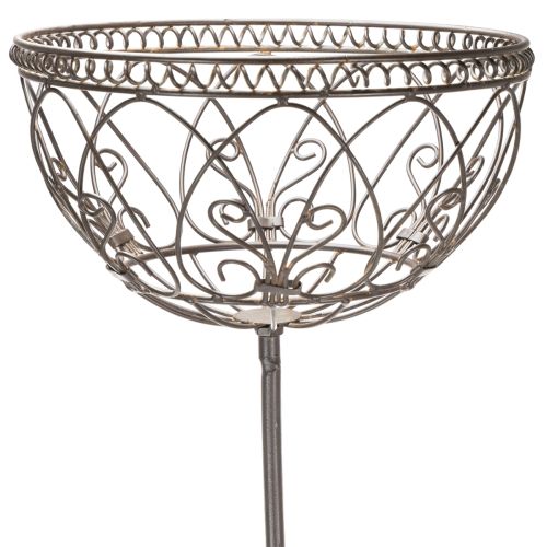 Metal garden basket, vintage style decorative item for stylish outdoor use, 95cm