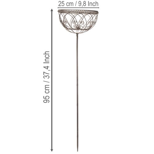 Product Metal garden basket, vintage style decorative item for stylish outdoor use, 95cm