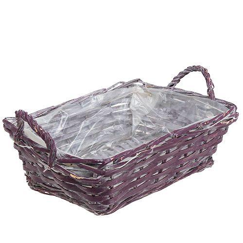 Floristik24 Basket angular 29cm x 23cm H10cm deep purple