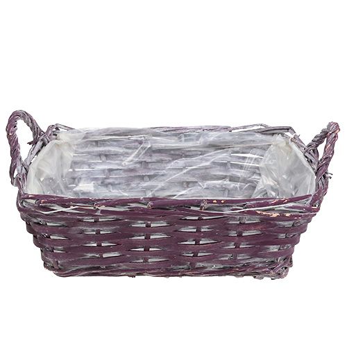Floristik24 Basket angular 29cm x 23cm H10cm deep purple