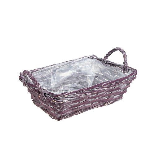 Floristik24 Basket angular dark purple 25cm x 18cm H10cm