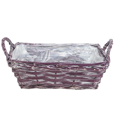 Floristik24 Basket angular dark purple 25cm x 18cm H10cm