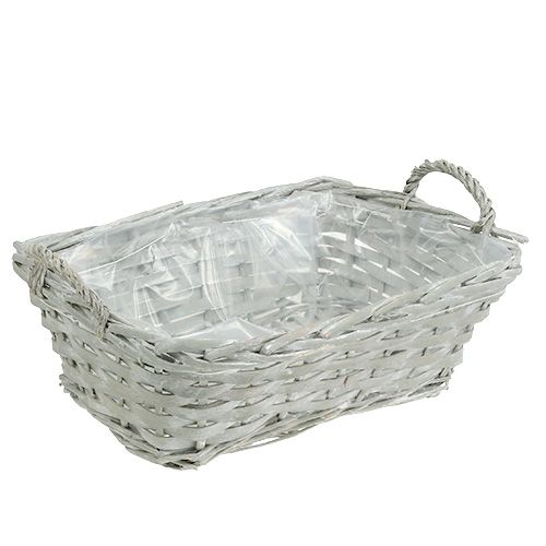 Floristik24 Square basket gray 29cm x 23cm H10cm 1p