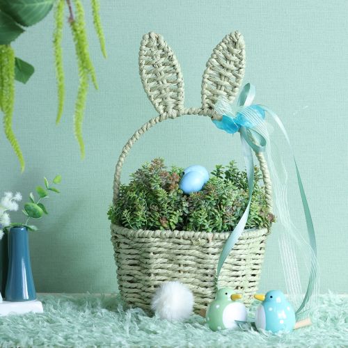 Product Cute Easter bunny-shaped planter basket for festive indoor decoration, 32cm