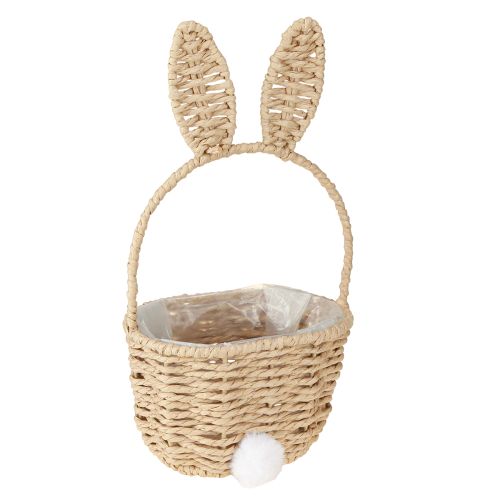 Easter basket with bunny motif, natural Easter decoration for spring festival, 32cm
