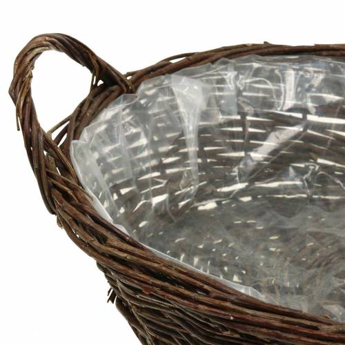 Product Large basket with handles planter willow brown Ø40cm H13cm