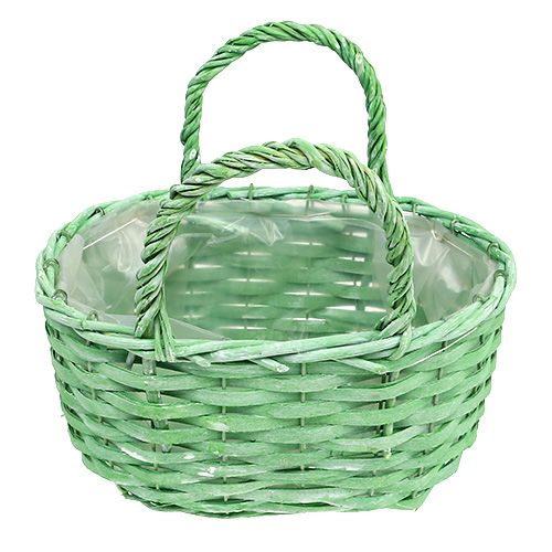Floristik24 Basket for planting oval green 25cm x 17cm H14,5cm