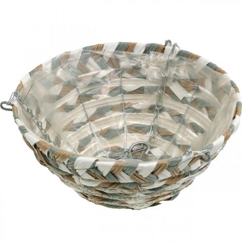 Product Plant basket for hanging, flower basket braided white, grey, natural H16cm Ø30cm