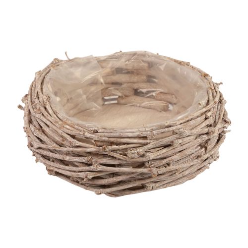 Wicker basket plant basket washed white Ø20cm H10cm