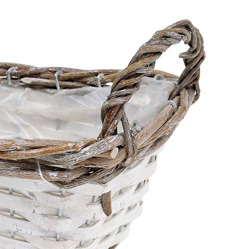 Floristik24 Basket square with handles natural white 22 x 14cm