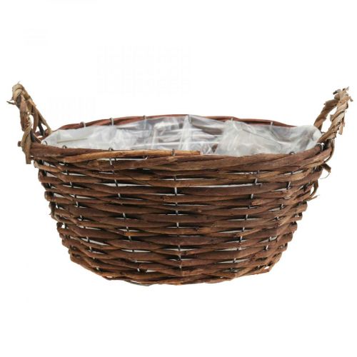 Braided basket with handles Plant basket Decorative basket Ø29×H13cm
