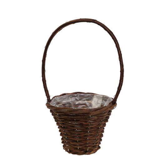 Floristik24 Braided basket with handle Plant basket decorative basket Ø20×H15cm