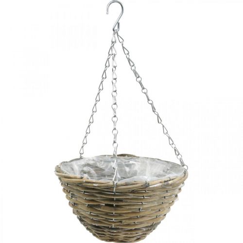 Product Bowl for hanging, basket for planting natural, washed white H13cm Ø25cm