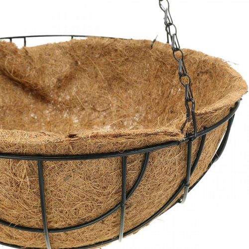 Floristik24 Plant bowl for hanging, hanging basket coconut fibers, metal natural, black H16.5cm Ø35cm