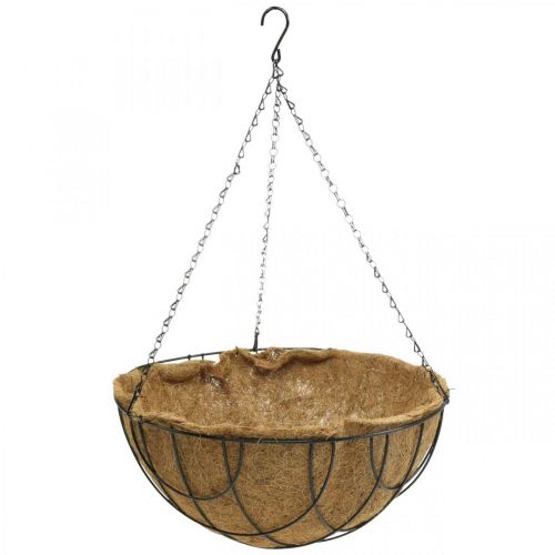 Floristik24 Hanging basket, plant bowl made of coconut fiber metal natural, black H20.5cm Ø40.5cm