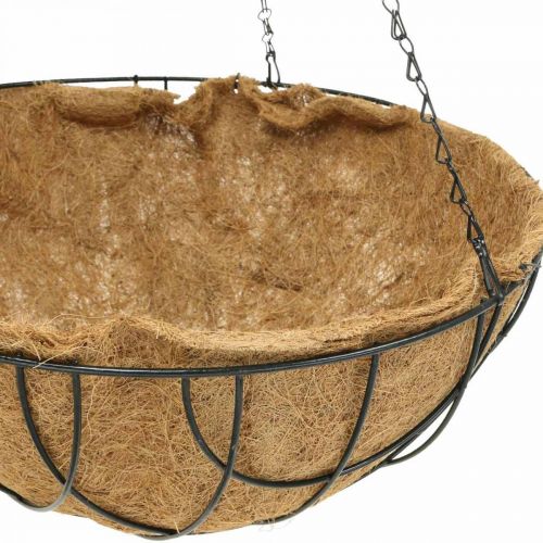 Product Hanging basket, plant bowl made of coconut fiber metal natural, black H20.5cm Ø40.5cm