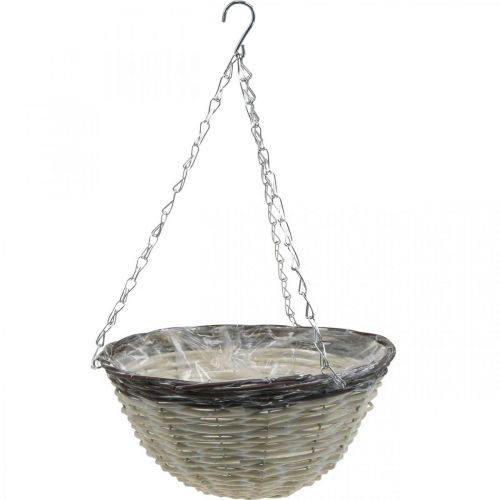 Product Hanging basket, plant bowl for hanging white, brown, shabby chic Ø31.5cm