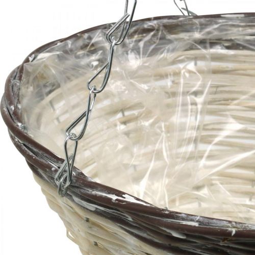 Product Hanging basket, plant bowl for hanging white, brown, shabby chic Ø31.5cm