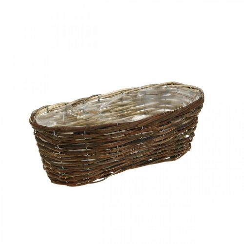 Floristik24 Basket for planting, floral decorations, natural wood basket L35cm 11.5cm