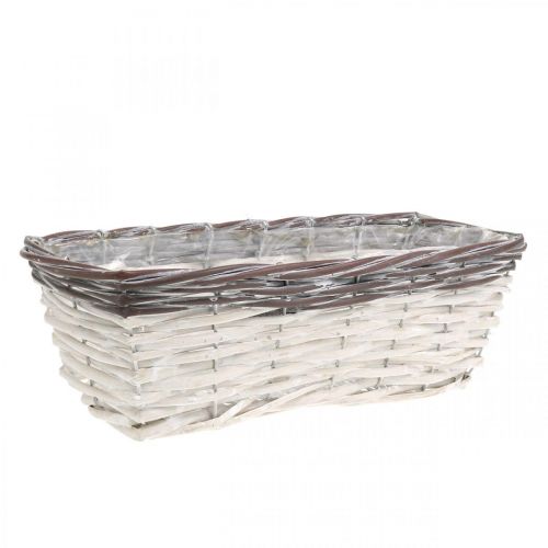 Product Decorative basket white, brown plant pot two-tone 32×13.5×9.5cm